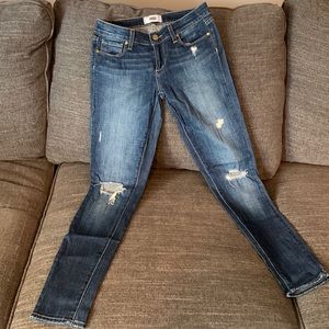 PAIGE Verdugo Ultra Skinny Distressed Decker Wash Jeans